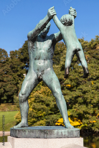 Vigeland Park  Man Swinging Boy