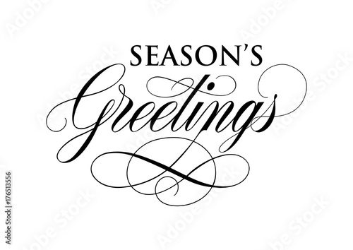 Seasons Greetings Inscription With Flourishes