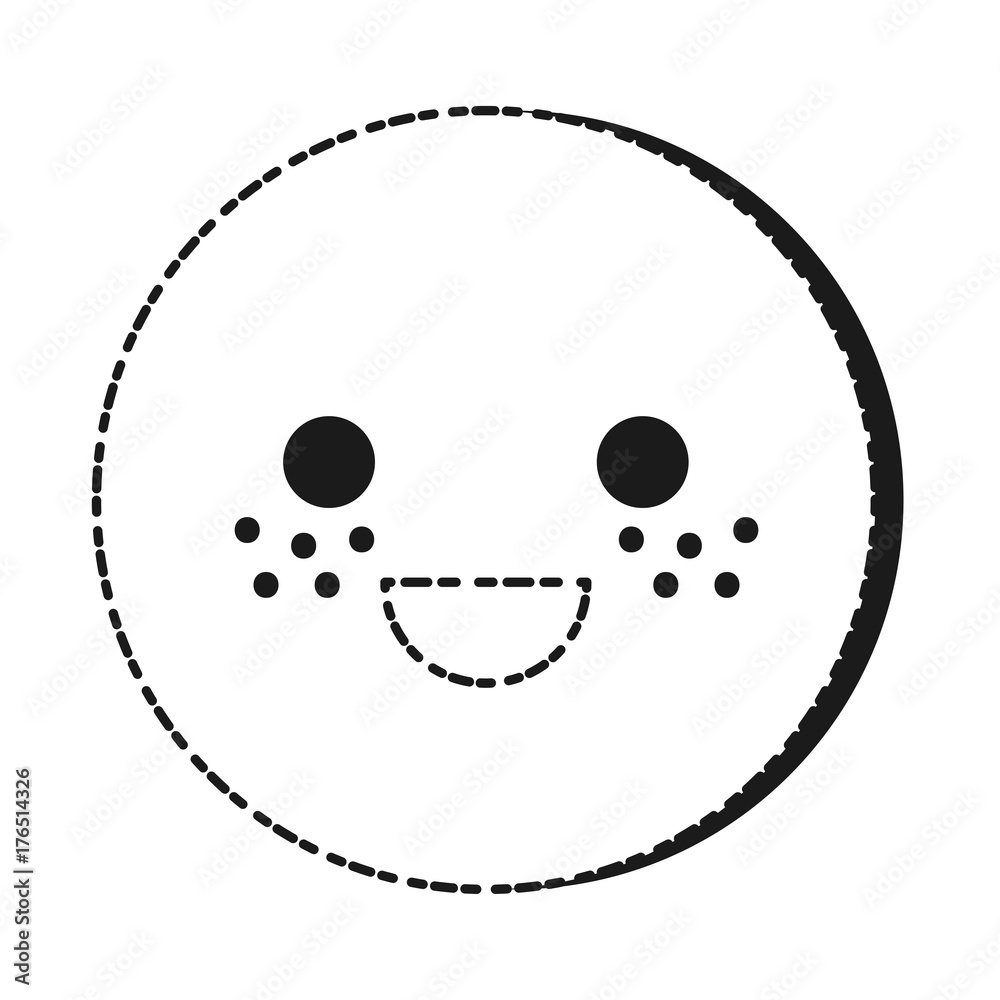 Fototapeta premium cute smiley face icon over white background vector illustration