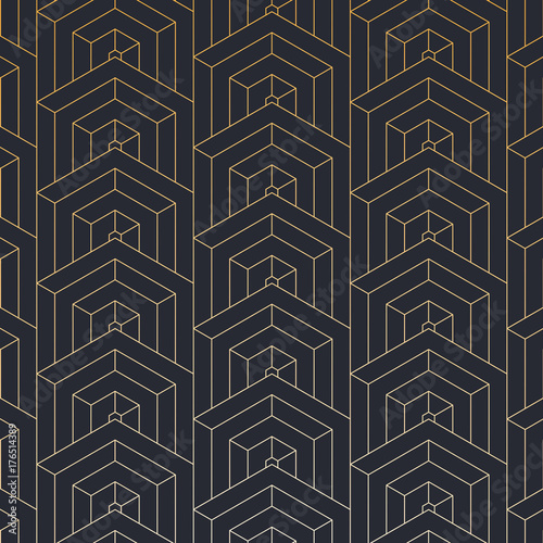 Vector  pattern. repeating modern stylish geometric linear texture. Repeating geometric tiles with hexagonal elements.