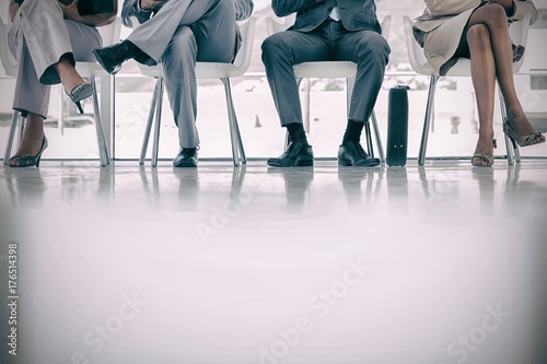 Waiting room with business people