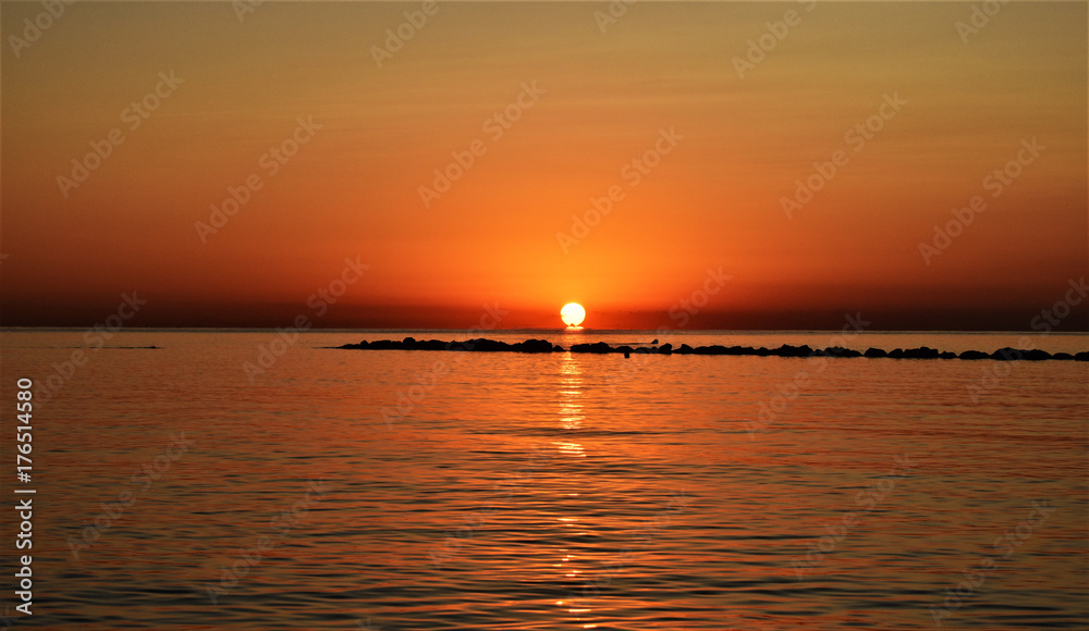 Fototapeta premium Sunrise over Mediterranean Sea.
