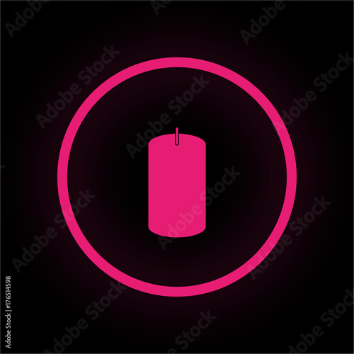 Neon Button rund - Kerze