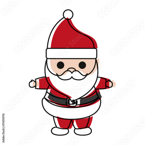 cartoon santa claus icon over white background colorful design vector illustration