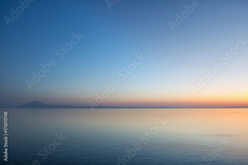 Mount Athos view from Thassos island  Greece