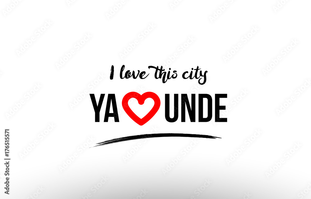 yaounde city name love heart visit tourism logo icon design