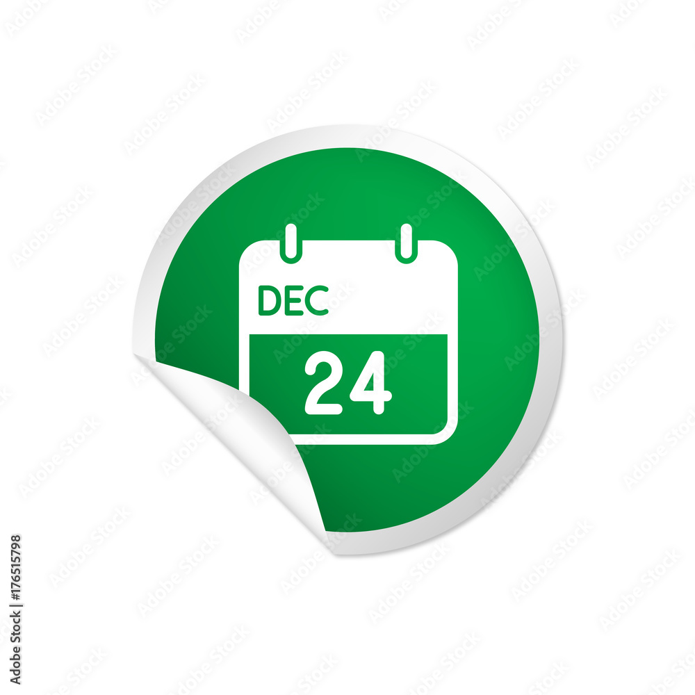 runder Sticker grün - 24 Dezember runder Sticker grün - 24 Dezember