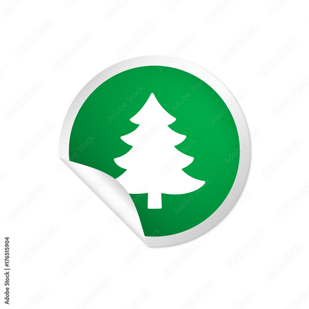 Fototapeta premium runder Sticker grün - Tannenbaum