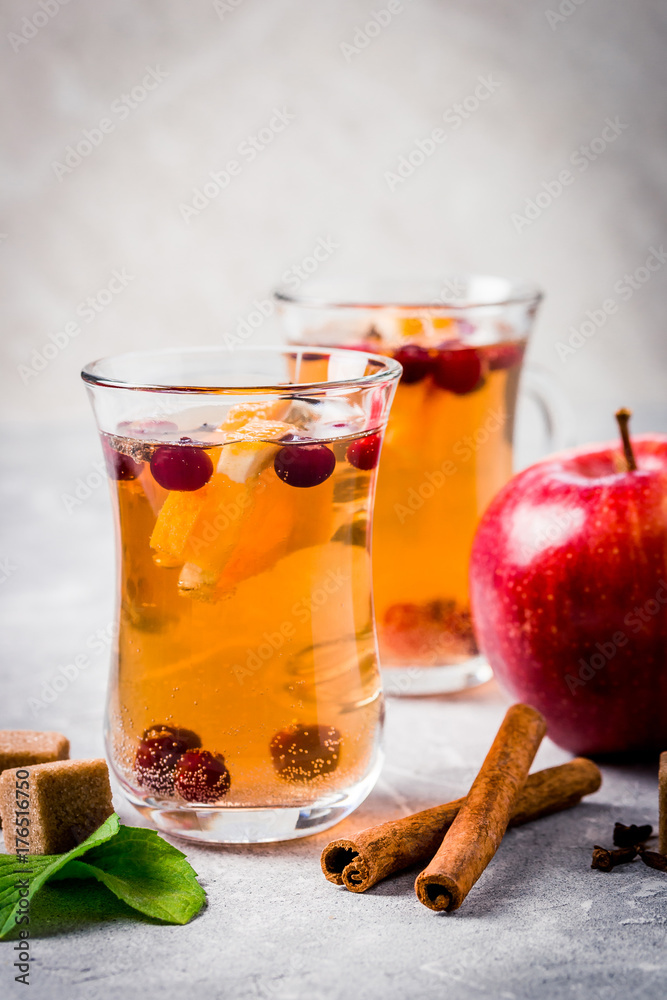 Homemade slowcooker apple cider. Selective focus, copy space. Homemade slowcooker apple cider. Selective focus, copy space.