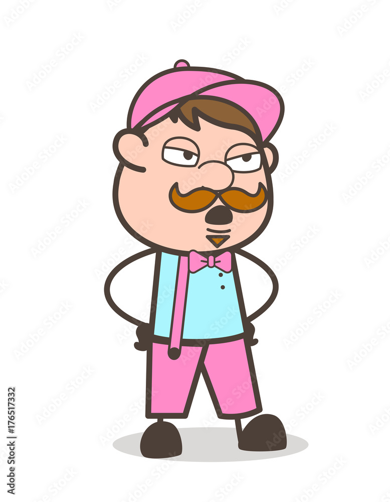 Cartoon Leader in Anger Mood Vector Cartoon Leader in Anger Mood Vector