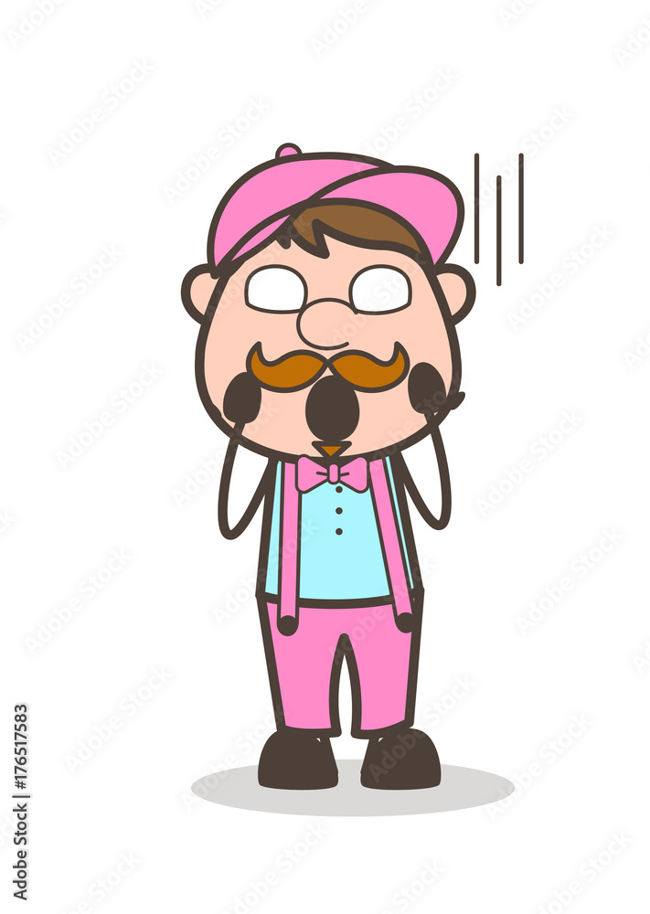 Fototapeta premium Cartoon Assistant Screaming in Fear Vector