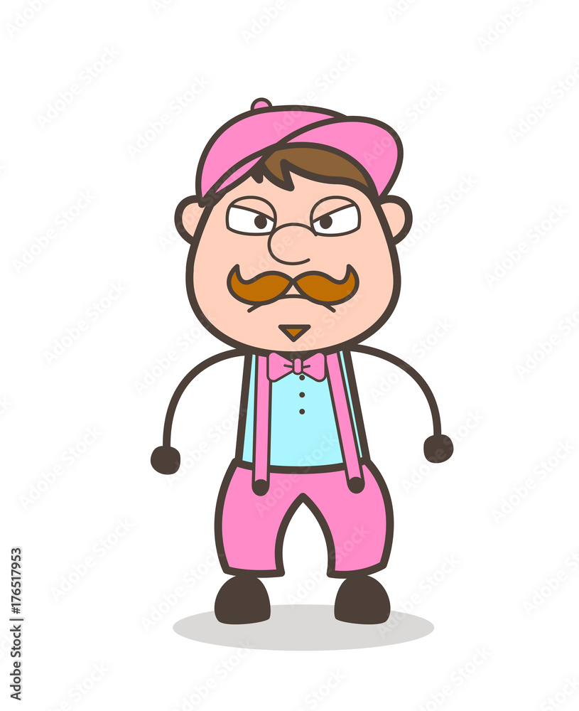 Cartoon Worker in Angry Mood Vector Illustration Cartoon Worker in Angry Mood Vector Illustration