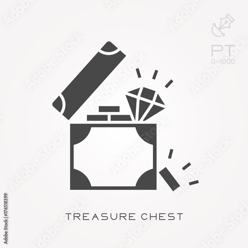 Silhouette icon treasure chest
