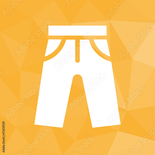 kurze Hose - Icon mit geometrischem Hintergrund gelb