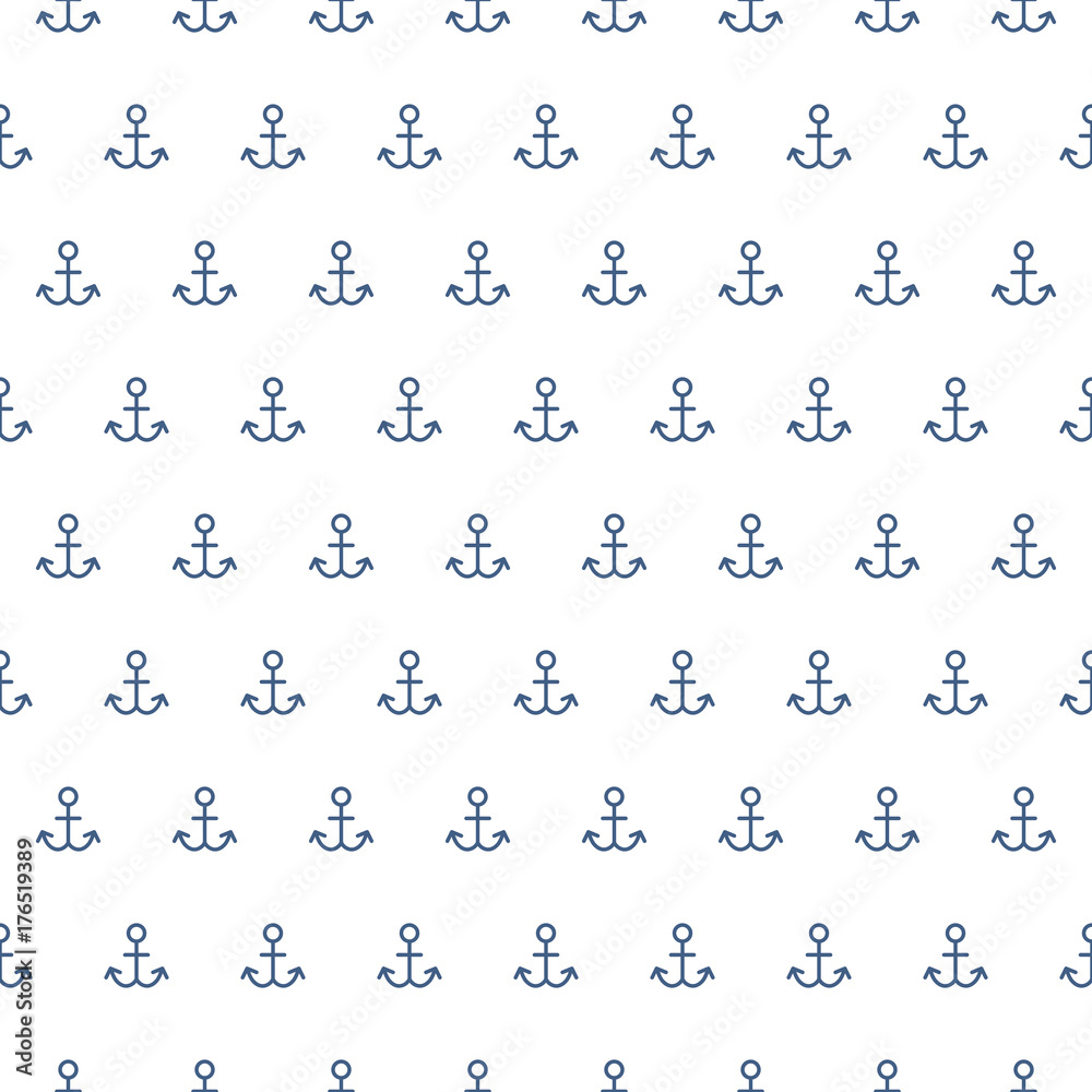 anchor creative fashion vintage pattern blue and white