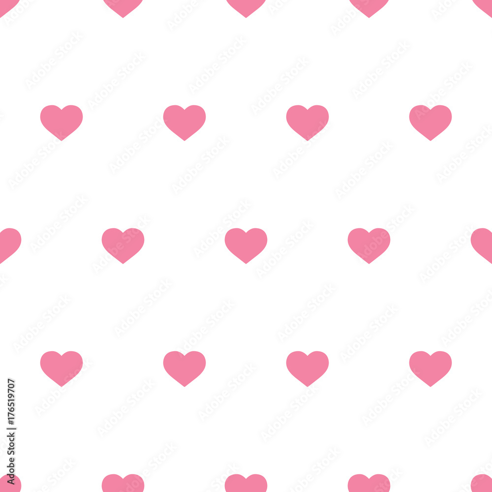 hearts love romantic pattern pink on white