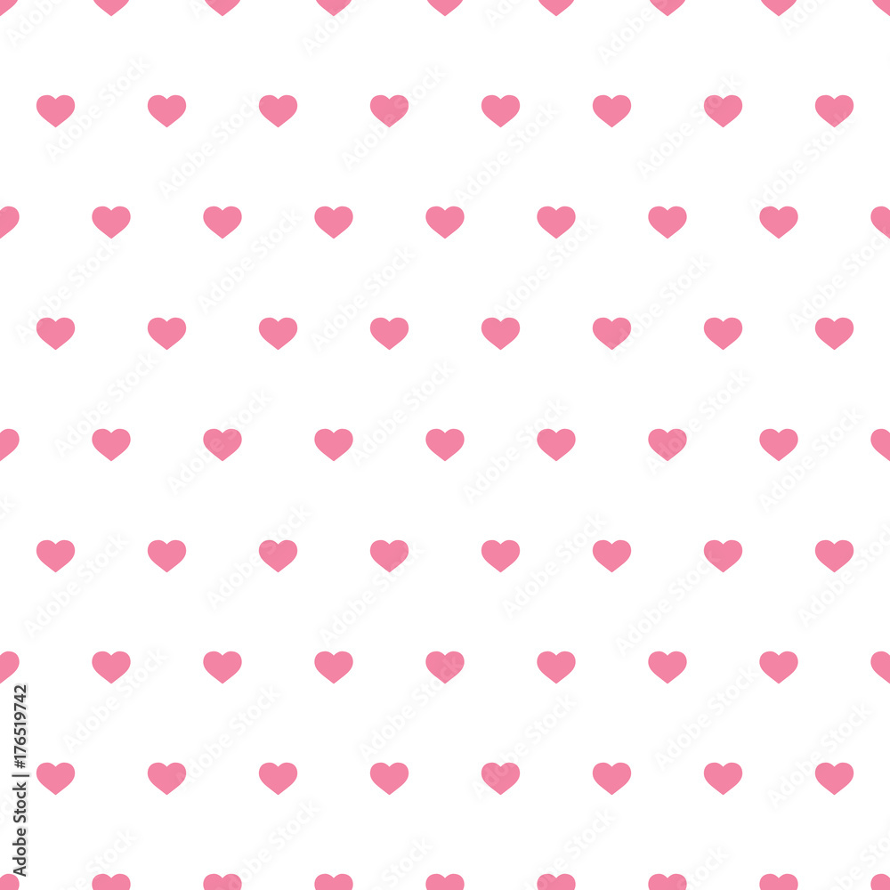 hearts love romantic pattern pink on white