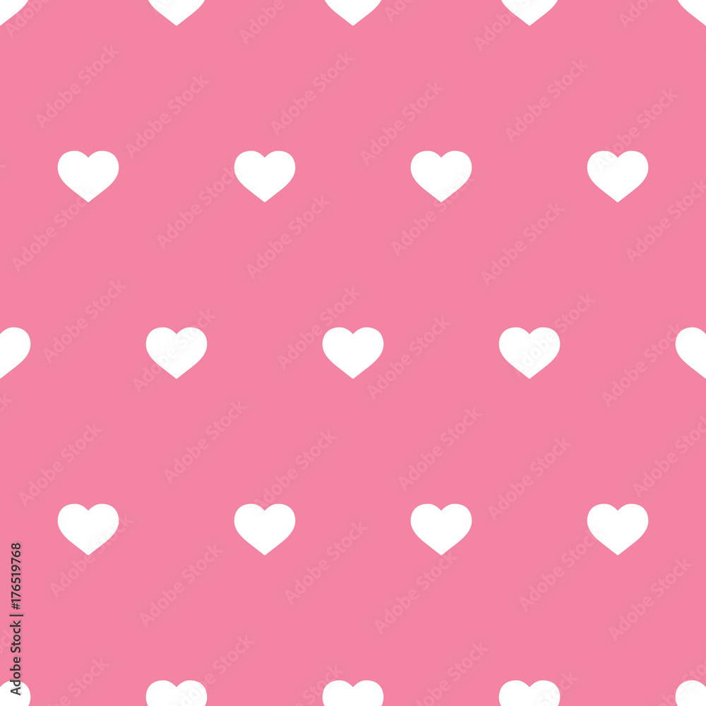 hearts love romantic pattern white on pink