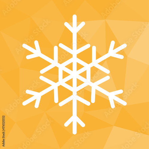 Schneeflocke - Icon mit geometrischem Hintergrund gelb