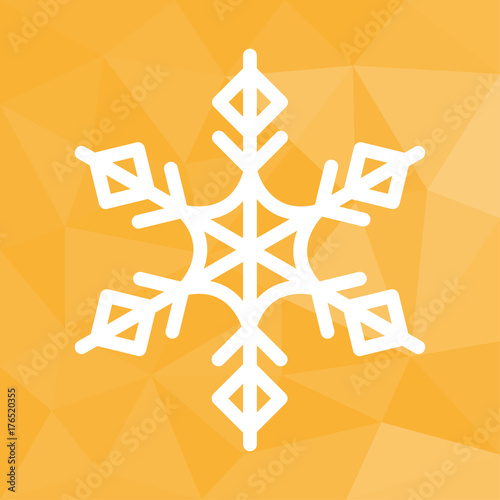 Eiskristall - Icon mit geometrischem Hintergrund gelb