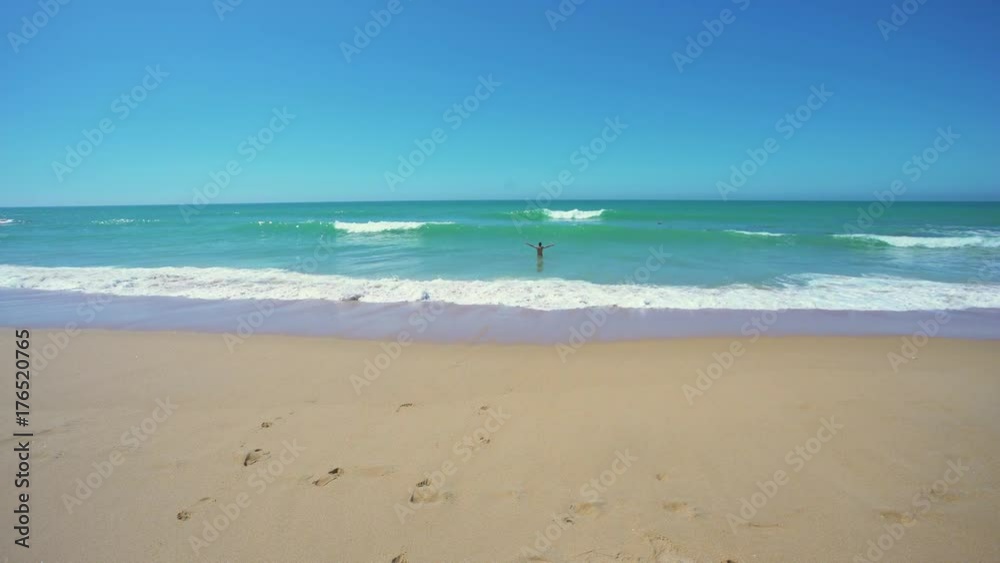 Happy man in the sea Happy man in the sea