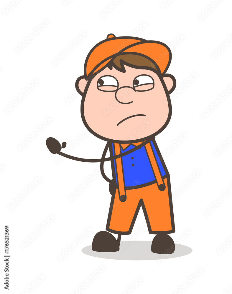 Angry Man Showing Slap Vector Illustration