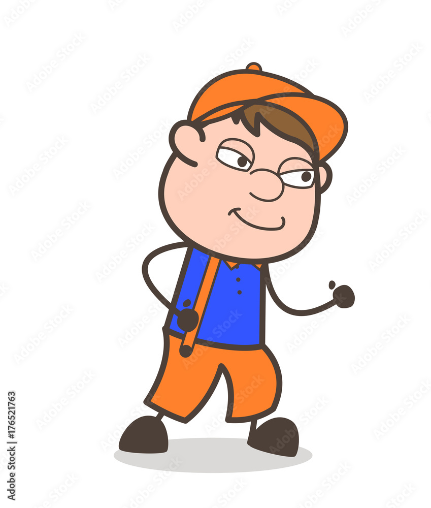 Cunning Cartoon Worker Face Expression Cunning Cartoon Worker Face Expression