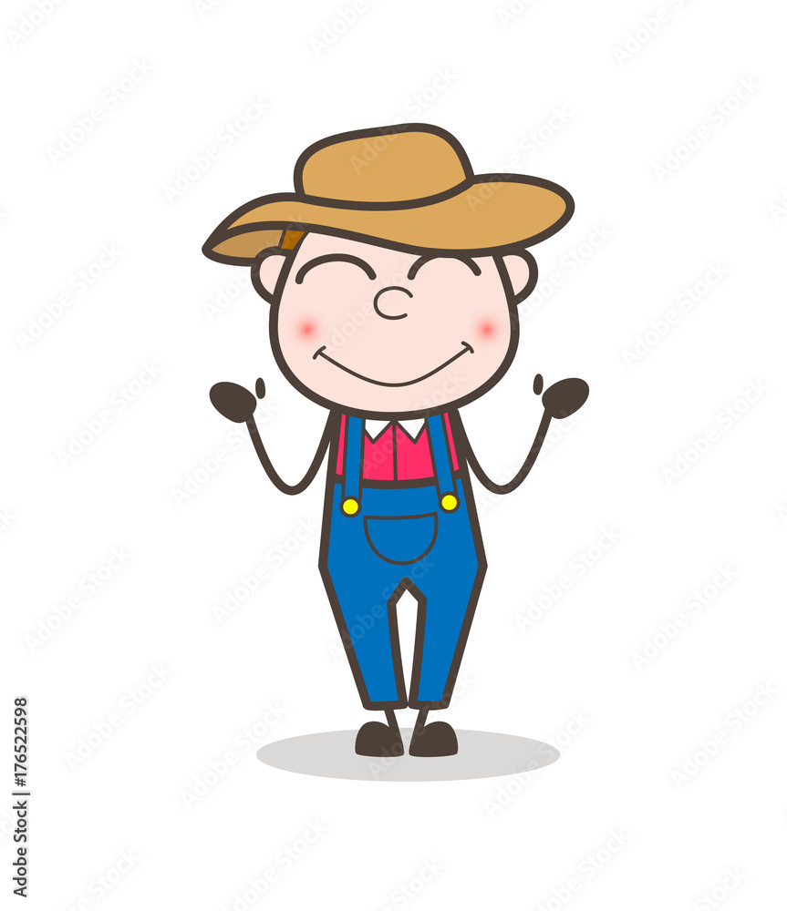 Cartoon Shy Villager Man Character Face Cartoon Shy Villager Man Character Face