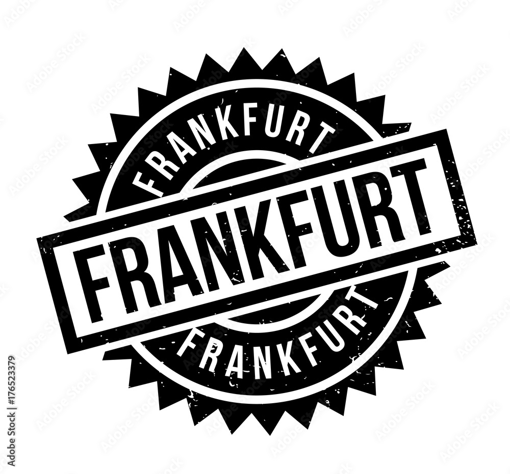 Frankfurt rubber stamp. Grunge design with dust scratches. Effects can be easily removed for a clean, crisp look. Color is easily changed.