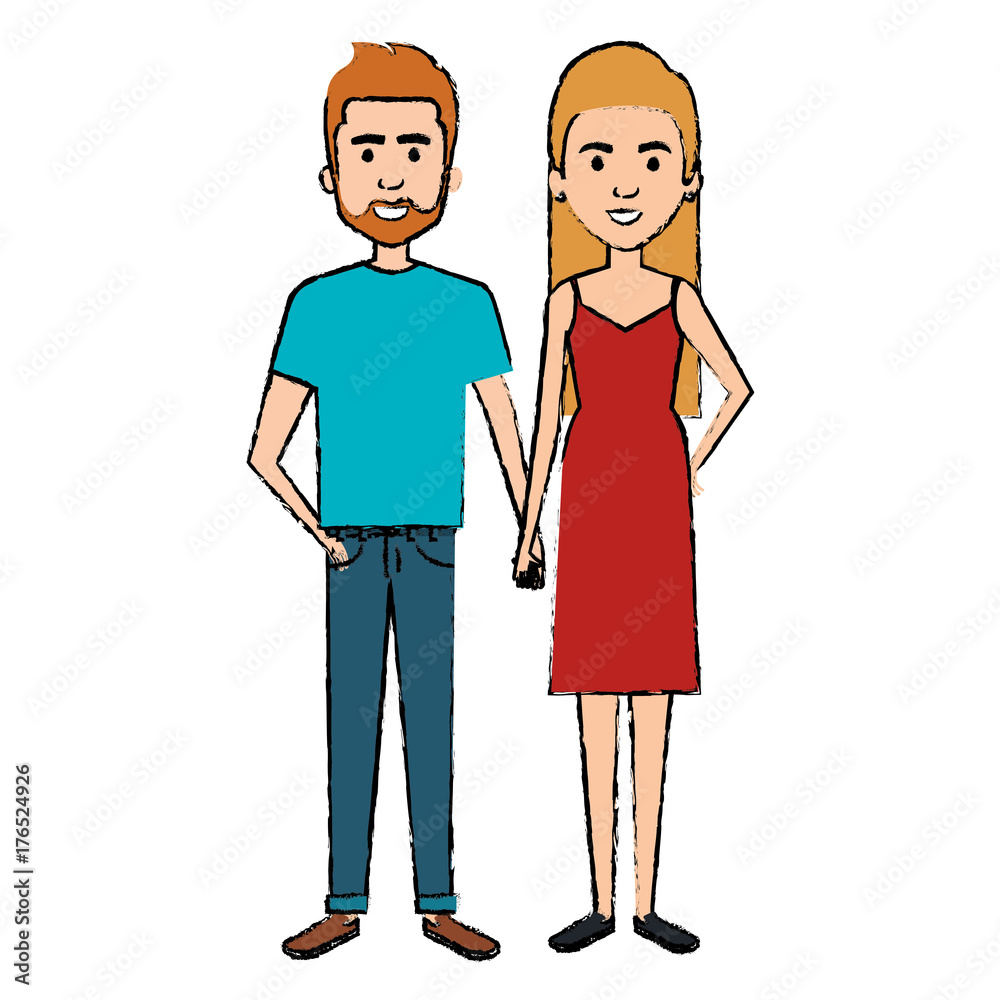 lovers couple avatars character