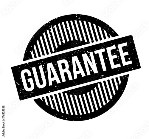 Guarantee rubber stamp. Grunge design with dust scratches. Effects can be easily removed for a clean, crisp look. Color is easily changed.