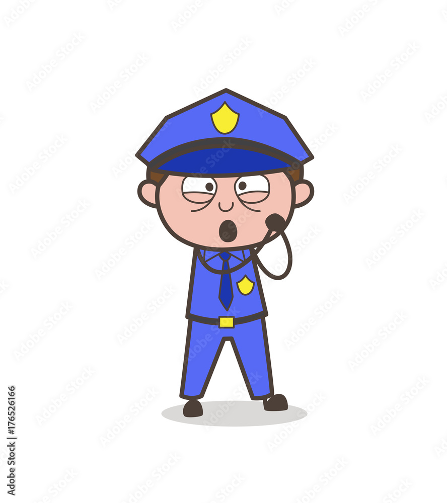 Cute Cartoon Traffic-Police Lovely Expression Vector