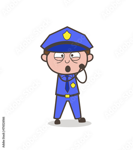 Cute Cartoon Traffic-Police Lovely Expression Vector