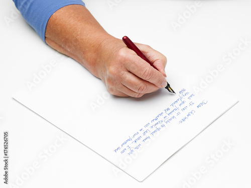 hand and pen