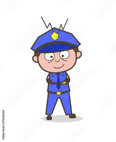 Happy Innocent Cartoon Gatekeeper Character Vector