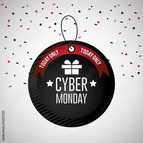 cyber monday emblem with balloons decoration