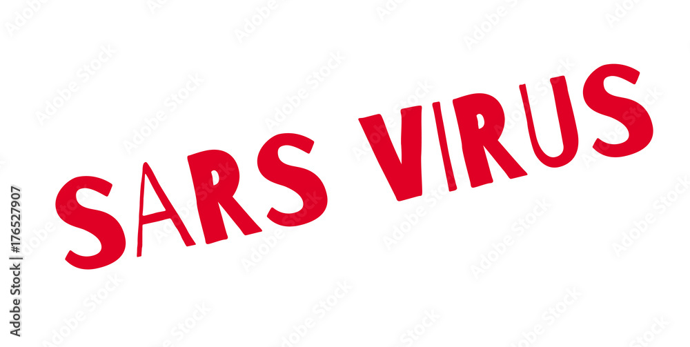 Sars Virus rubber stamp. Grunge design with dust scratches. Effects can be easily removed for a clean, crisp look. Color is easily changed.