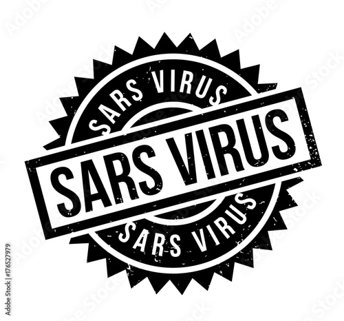 Sars Virus rubber stamp. Grunge design with dust scratches. Effects can be easily removed for a clean  crisp look. Color is easily changed.