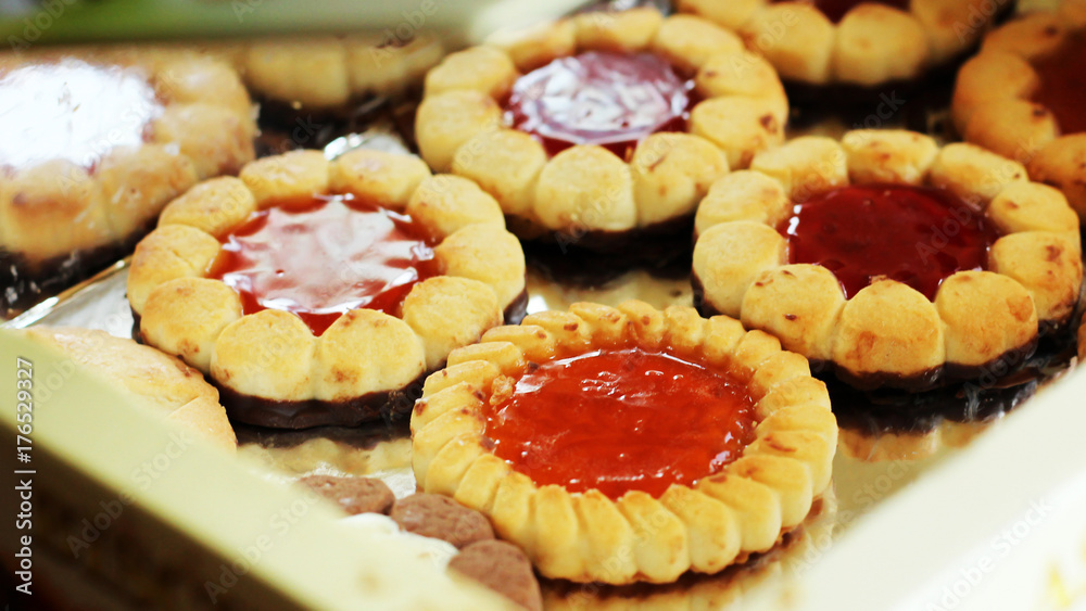 Beautiful different cookies, a delicious dessert Beautiful different cookies, a delicious dessert