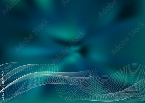 Abstract teal background whit design elements, turquoise gradient texture backdrop.