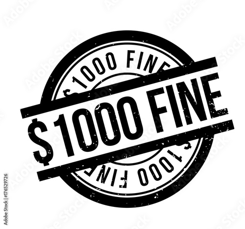 1000 Dollar Fine rubber stamp. Grunge design with dust scratches. Effects can be easily removed for a clean, crisp look. Color is easily changed.