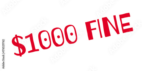 1000 Dollar Fine rubber stamp. Grunge design with dust scratches. Effects can be easily removed for a clean, crisp look. Color is easily changed.