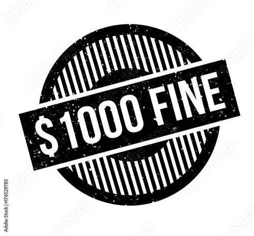 1000 Dollar Fine rubber stamp. Grunge design with dust scratches. Effects can be easily removed for a clean, crisp look. Color is easily changed.
