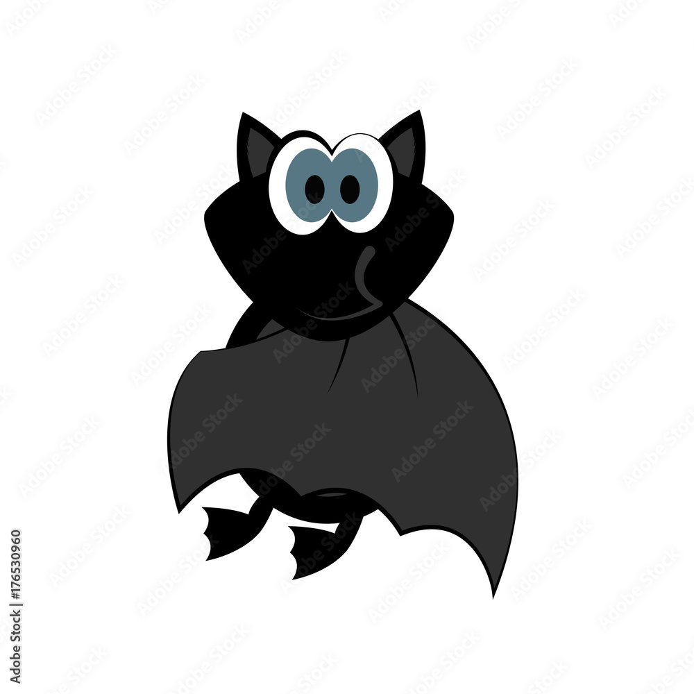 Isolated halloween bat on a white background, Vector illustration