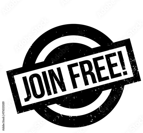 Join Free rubber stamp. Grunge design with dust scratches. Effects can be easily removed for a clean, crisp look. Color is easily changed.