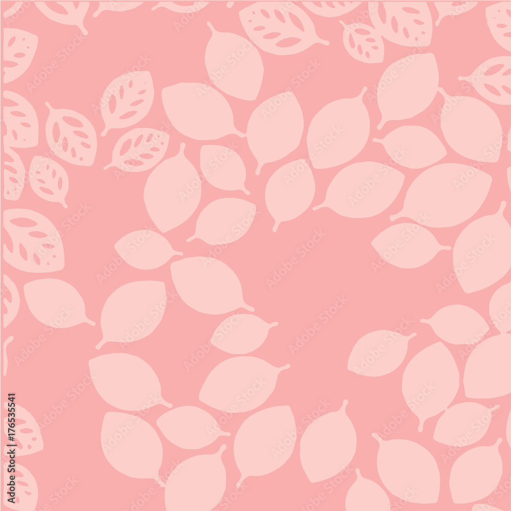 leaf abstract floral  pattern pink