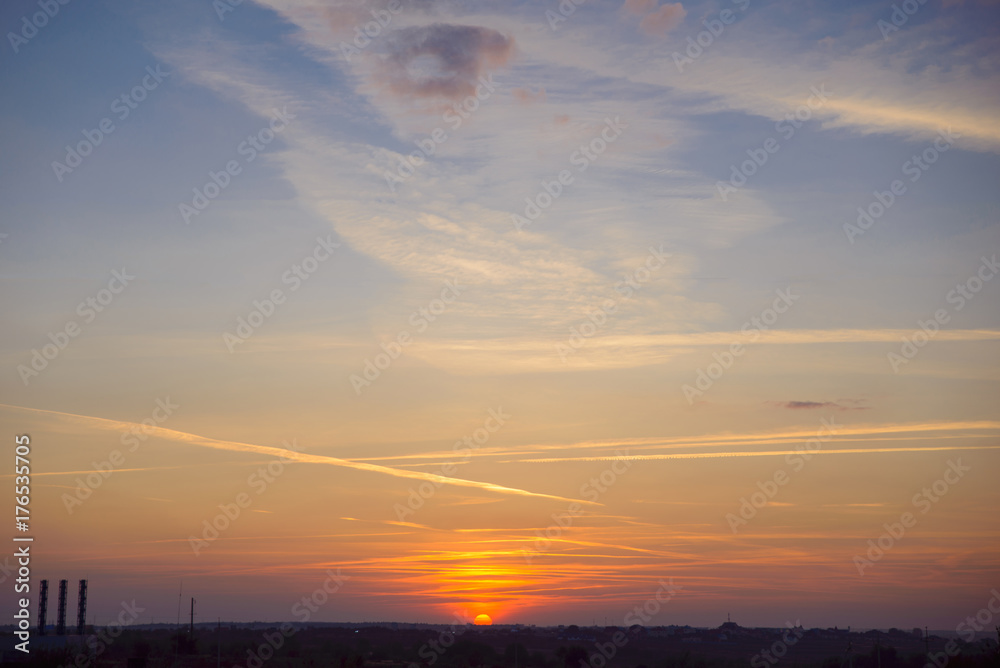 Obraz premium beautiful orange sunset