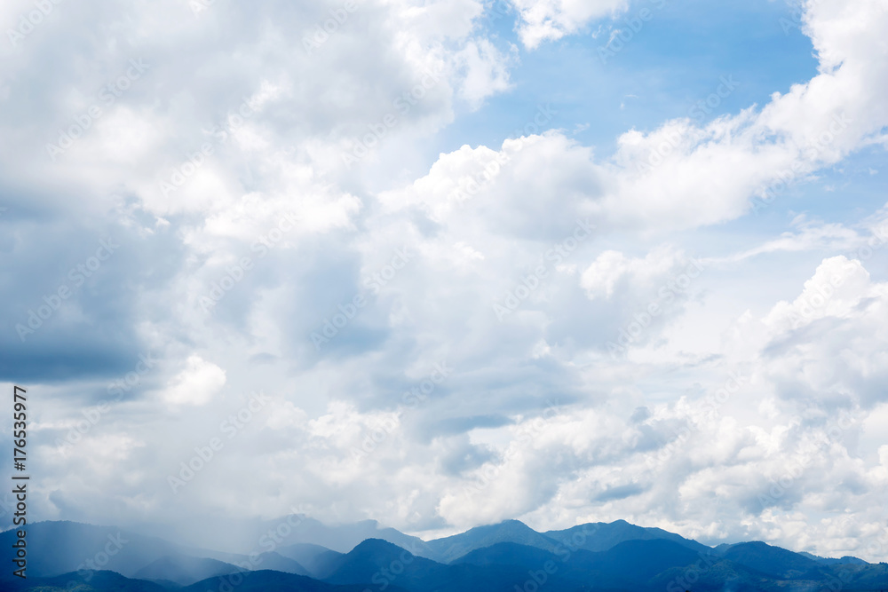 Blue sky and mountains