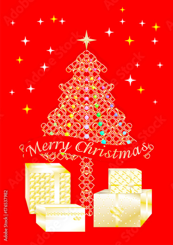 Pretty colorful Christmas greeting card written in several languages ENGLISH1