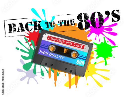 Back To The Eighties Cassette Background